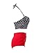 HDE Womens Retro Bikini High Waist Vintage Style Swimsuit 50s Pinup Bathing Suit (Black & Red, L)