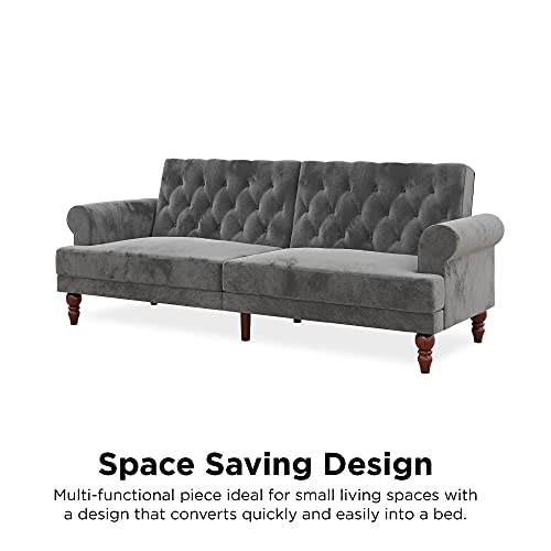 Novogratz 2342479N Upholstered Cassidy, Convertible Sofa Bed, Gray