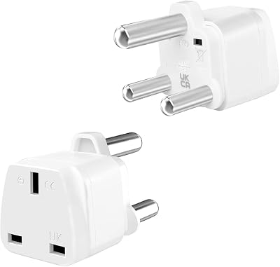 SHUOMAO 2-Pack UK to South Africa Plug Adapter Type M