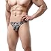 YUFEIDA Sexy Men's Underwear Thong G-string Leopard Print Bulge Pouch T-back Underpants (X-Large, Black)
