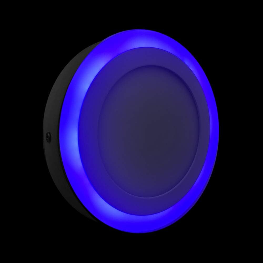 G.W.S® 18W+6W Blue Edge Lit Round Circle LED Surface Mounted Panel Downlight Ceiling Light Day White, LED Driver Included - Image 4