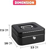 ACCURATE 6 Inch Steel Petty Safe Box with Lock & 2 Keys - Assorted Color view 6