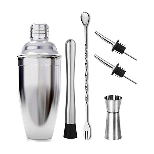 LKNJLL 24 Ounce Cocktailshaker Bar-Set mit Zubehör - Martini-Set mit Jigger Mess- und Rührlöffel Plus-Trinken Rezepte…