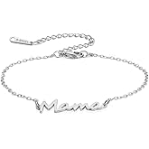 TEAMER Dainty Mama Bracelet Stainless Steel Adjustable Mama Bracelet Meaningful Present For Mother's Day New Mom