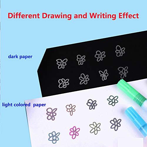 Ann Bully Double Line Outline Pen for Gift Card Writing Drawing Creative Art Marker 8 Color Double Line Marker Metallic Markers Light Color Fluorescent Marker Art Supplies Stationery - Thumbnail 5