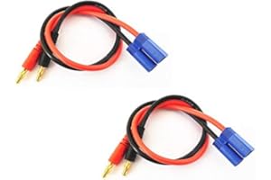 WST EC5 to 4mm Banana Plug Battery RC Balance Charge Cable Lead Adapter Connector ( 30CM / 12AWG) x 2 PCS