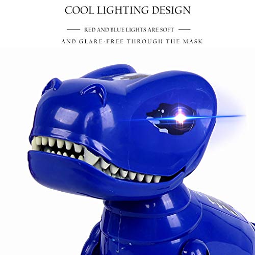 Amaping Electronic Cute Tyrannosaurus T-Rex Walking Glowing and Music Dinosaur Robot Light Up Sounds Toys Educational Baby Interactive Toys Xmas Gift (Blue)