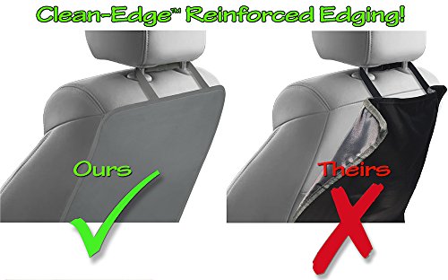 Tike Smart Luxury Clean-Edge Kick Mat - Seat Back Protector and Seat Cover with Invisible Strap and Stiff Edging - Gray / Grey (1 Mat) - Thumbnail 2