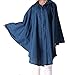QZUnique Women's Waterproof Packable Batwing-sleeved Raincoat Rain Poncho Jacket Coat Hooded for Adults with Pockets