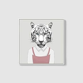 Framed Canvas Wall Art for Living Room, Bedroom Animal in Home Dress Canvas Prints for Home Decoration Ready to Hanging - 16x16 inches