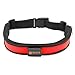 BSEEN Led Running Belt USB Rechargeable Reflective Waist Pack High Visibility Fanny Pocket for Running, Camping, Walking, Cycling (Red)