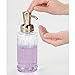 mDesign Fluted Plastic Refillable Liquid Soap Dispenser Pump Bottle for Bathroom Vanity Countertop, Kitchen Sink - Holds Hand Soap, Dish Soap, Hand Sanitizer, Essential Oil - 2 Pack - Clear/Soft Brass