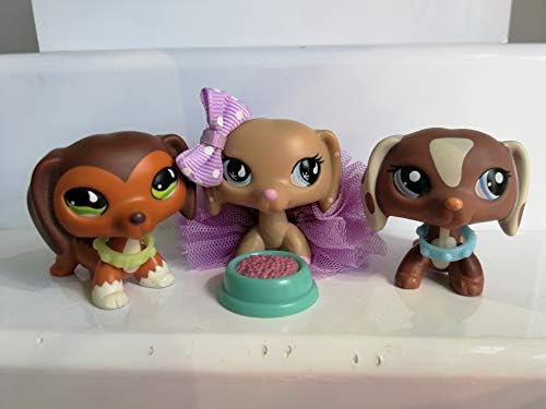 LPSUSA LPS Dachshund 675 909 1631 Set of 3 Dogs Puppy Set with Accessories Collection Rare Toys Cartoon Gift Figure US Stock