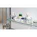 mDesign Compact Plastic Bathroom Organizer Storage Center with 8 Compartments for Organizing Toothpaste, Electric Spin Toothbrushes, Dental Floss, Tweezers, Vitamins, Medicine - Pack of 2, Clear