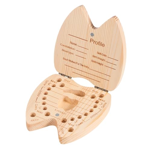 Annhua Tooth Fairy Box Baby Tooth Box for Girls, Tooth Holders for Kids Keepsake Umbilical Cord Keepsake Box - Storing 20 Shed Milk Teeth, Fetal Hair and Recording Baby Information