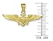 American Heroes Solid 14k Gold US Naval Aviator Wings Pendant