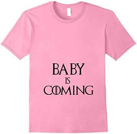 Womens THRONE SHIRTS | BABY IS COMING PREGNANT BUMP T-SHIRT Medium Pink