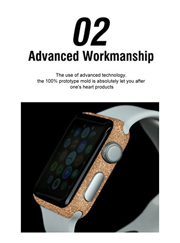 Furivy for iWatch 42MM Decal Sticker Creative (2 Pack) Bling Skin Stickers for Apple Watch 42mm Champagne Gold - Thumbnail 4