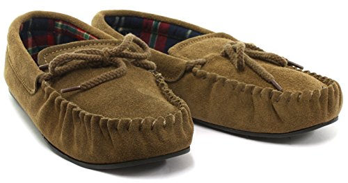Dunlop Hugh Tan Mens Moccasin Slippers 