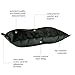 EcoTek Outdoors Compact Inflatable Camp Travel Pillow + Bonus 11-in-1 Wallet Multitool Survival Card [Black]