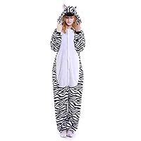 WAMUSS Unisex Adult Animal Cosplay Pajamas Sleepwear Onesies Zebra Costume (M（Ht：59"-63"）)