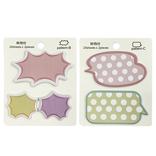 Wrapables Talking Bubble Memo Sticky Notes (Set of 2), Exclamation and Dot