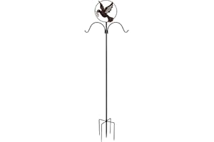 LITEPRO Shepherds Hook 72 inch 3/4 inch 5 Prongs Metal Base Strong Rust Resistant Adjustable use at Weddings Outdoor Bracket Hangers Lanterns Planting Stand Solar Lights, Hummingbird Feeder Pole