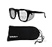 TITUS G12 Retro Style Safety Glasses Soft Folding Stainless Steel Mesh OR Color Matched Side Shield (Transparent Frame/Yellow Lens, With Fitted Hard Case)