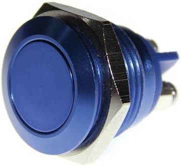 16mm Anti-Vandal Metal Push Button -Switch Royal Blue