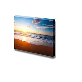 Canvas Prints Wall Art - Sunrise on The Sea Horizon | Modern Wall Decor/Home Decoration Stretched Gallery Canvas Wrap Giclee Print. Ready to Hang - 12" x 18"