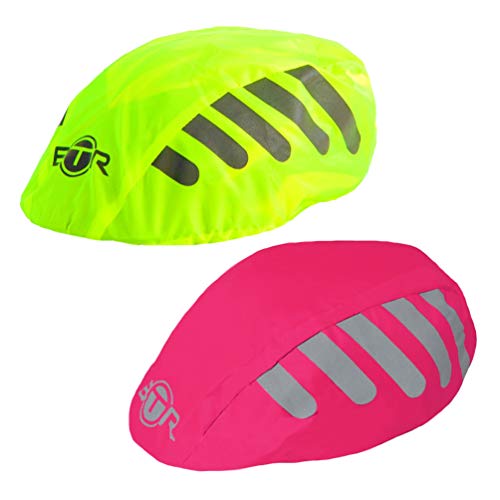 BTR Helmet Covers, Waterproof Bike Helmet Cover.Yellow & Pink (Pack of 2)