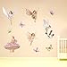DecalMile Fairies with Wings Wall Decals Mushroom Wall Stickers Girls Room Baby Nursery Daycare Wall Decor