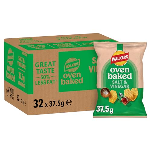 Walkers Baked Salt & Vinegar Snacks Crisps 32 x 37.5g