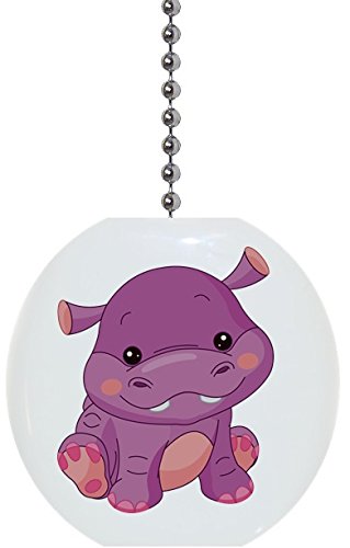 Baby Hippopotamus Hippo Solid Ceramic Fan Pull