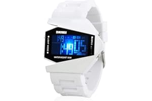 Gosasa Men Sports Military Watches Digital Airplane Shaped LED Light Waterproof Watches