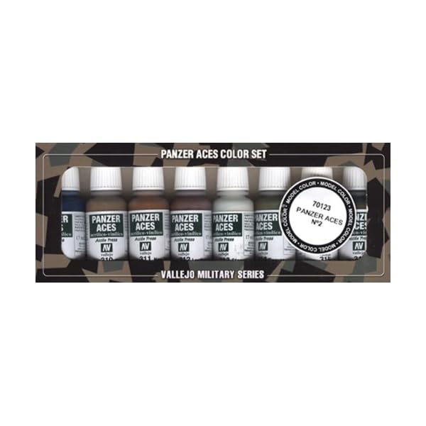 Vallejo 070123 Farbset, Set 2 - Panzer - Holz, Leder und Matrizen, 8x17 ml