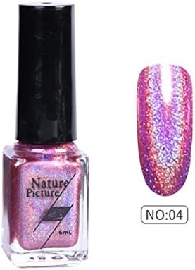 Naladoo Laser Nail Polish,6ml Nail Polish Color Change Shimmer Nail Sequins Long Lasting Laser Nail Lacque