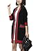 D.B.M Women's Casual Loose Contrast Stripe Long Sleeve Pocket Knit Cardigan (One Size, Black)