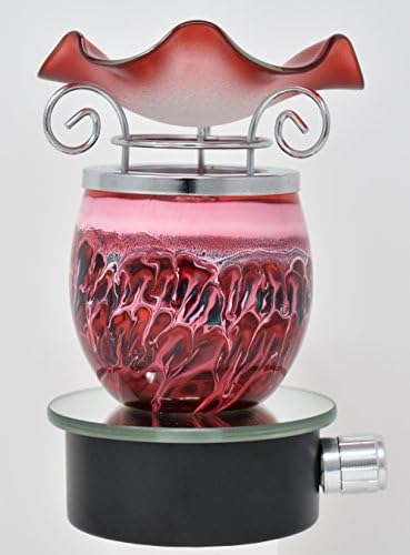 Aroma Lights - Natural Aromatherapy Essential Fragrance Oil Warmer, Burner, Diffuser, Electric Plug-in Night Lamp with Dimmer in Gift Box (Round-Red)