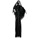 Halloween Decorations Scary Animated Hanging Ghost Props Life Size with Sound and Glowing Red Eyes for Halloween Décor Indoor Outdoor Party Favors (Black)