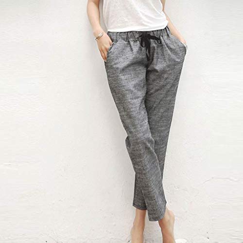 Botrong Women Pencil Pants Bandage Trousers Pants Long Pants Gray - Thumbnail 2