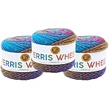 Lion Brand YarnFerris Wheel Yarn, Roving Multicolor Yarn for Knitting, Crocheting, and Crafts, 3 Pack, Vintage Carousel