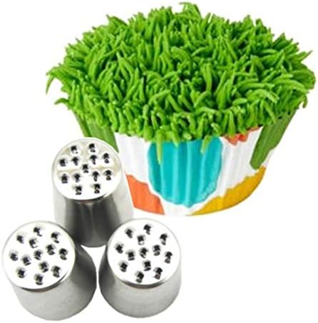 BANAMANA Professional 3PC Cake Grass Cream Decoration Tips Set Nozzle Cupcake Pastry Tools Stainless Steel Piping Icing DIY Decorating Tool
