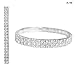 Clear Rhinestone Pave 2 Row Stretch Bracelet in Silver-Tone