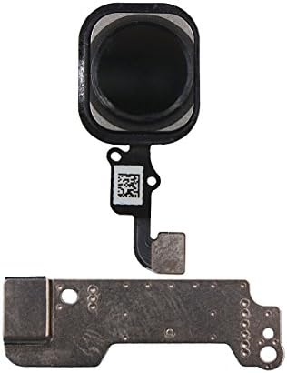 iPhone 6/6 Plus Home Buttons Replacement Touch ID Sensor Key Flex Cable Assembly With Rubber Ring Gasket And Metal Bracket (Black)