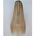 Angelaicos Unisex Braids Prestyled Straight Halloween Costume Cosplay Party Full Wigs Long Blonde