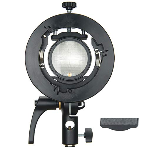 Godox S2 Speedlite Bracket S-Type Bowens Mount Holder for Godox V1 AD200Pro AD400Pro AD200 V860II TT685 TT600 TT350 Series Speedlite Flash, Snoot, Softbox, Honeycomb, Reflector, Beauty Dish &USB light
