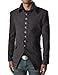 737 THELEES Mens Luxury UNIQUE Style Slim fit 8 Button Front Blazer Jacket CHARCOAL US XS(Tag size M)