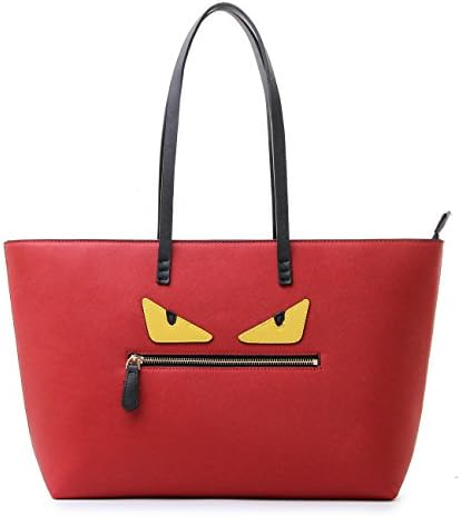 BAC Cute Womens Saffiano Leather Colors Roll Monster Shoulder Bags. (RED)