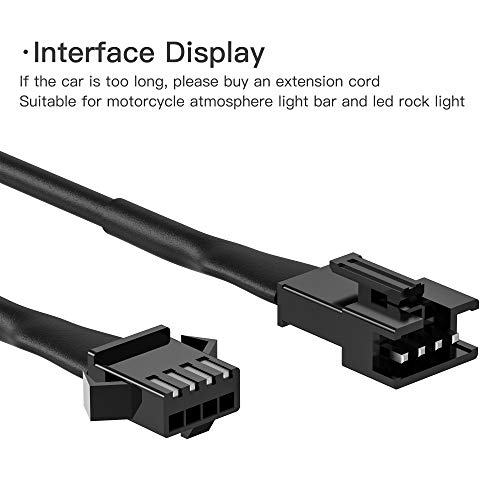 Mellbree-4pcs-40inch-Rock-Lights-Extension-Cord-4-pin-Extension-Wire-Cable-Connector-Power-Extender-Set-Compatible-for-RGB-LED-Rock-Multi-Color-Neon-Lights-Strip-for-Motorcycle-Auto-ATV-Truck-Jeep